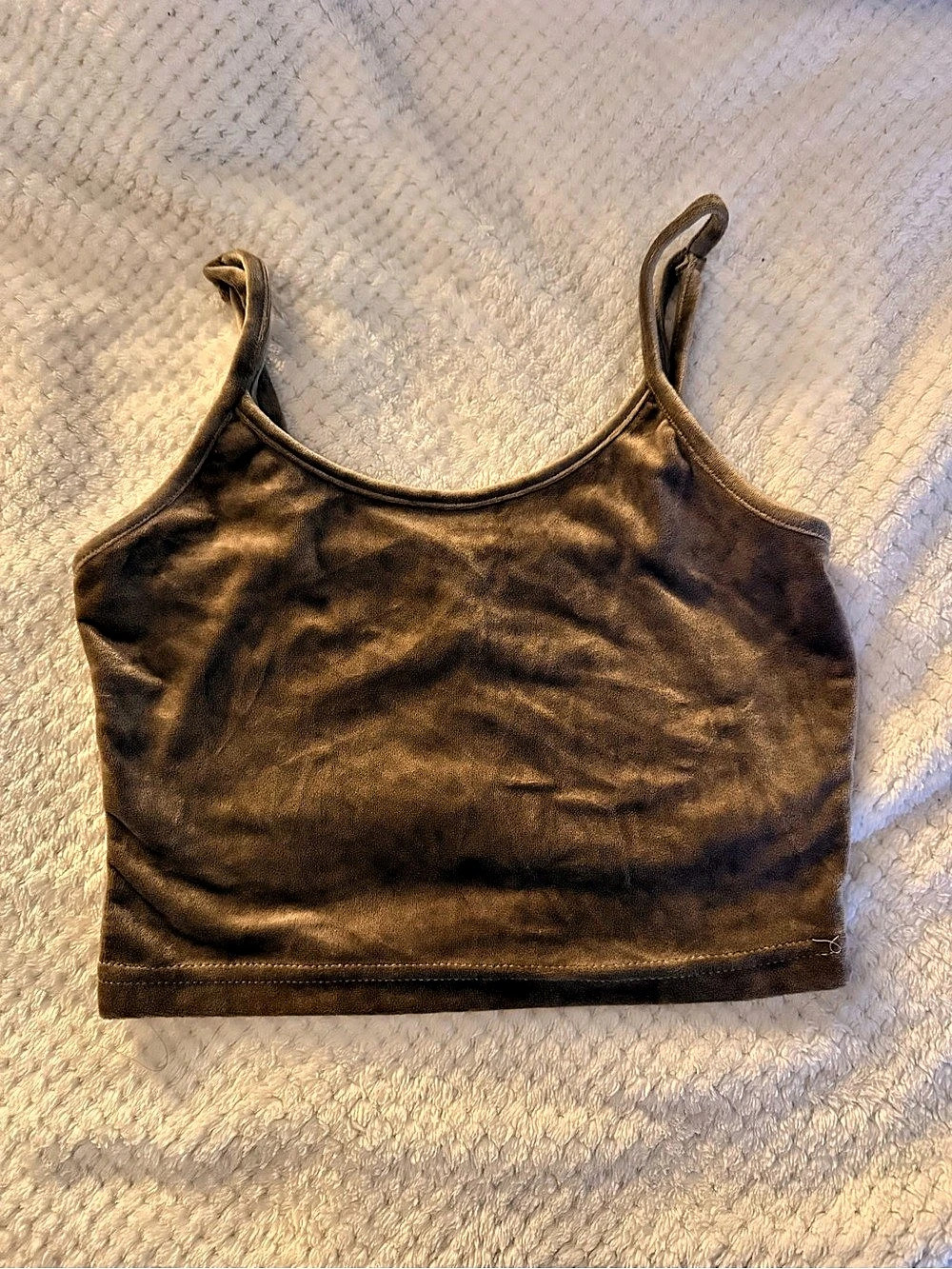 Alya Brown Satin-Look Tank Top Size Small Like New